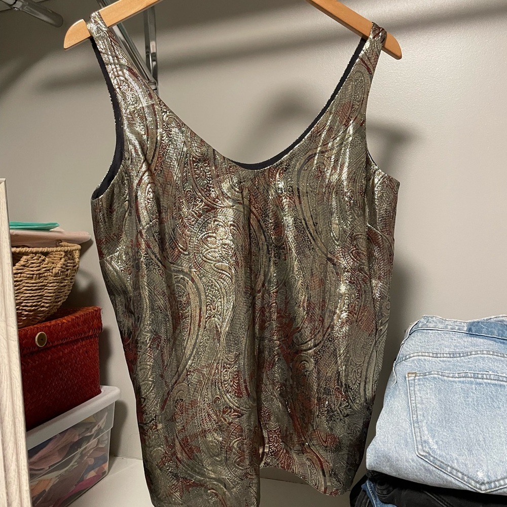J crew Metallic Paisley Women’s Tank Top